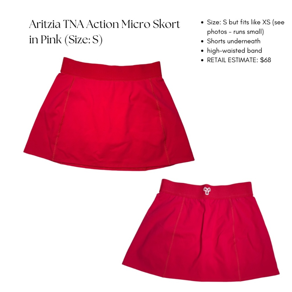 Aritzia TNA Action Micro Skort in Pink (Size: S)